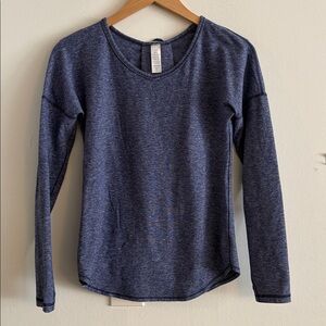 Ivivva Mindful Movement Long Sleeve Top Heathered Blue Girls Size 12